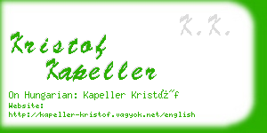 kristof kapeller business card